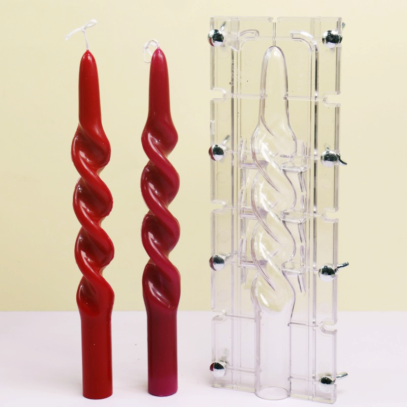 Candle Making Kit - الملتوية شريط العمود الاكريليك قالب شمع