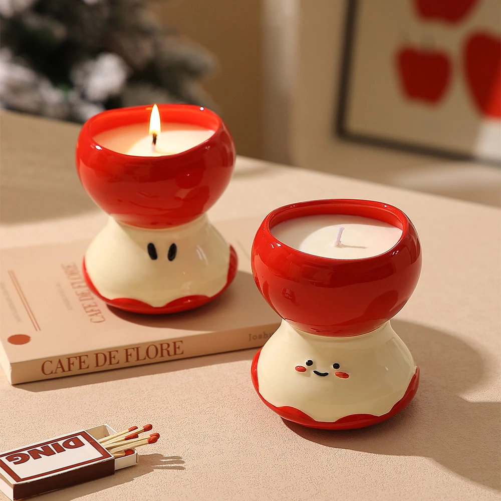 Soy Wax - شمعة عطرية على شكل تفاحة لطيفة،