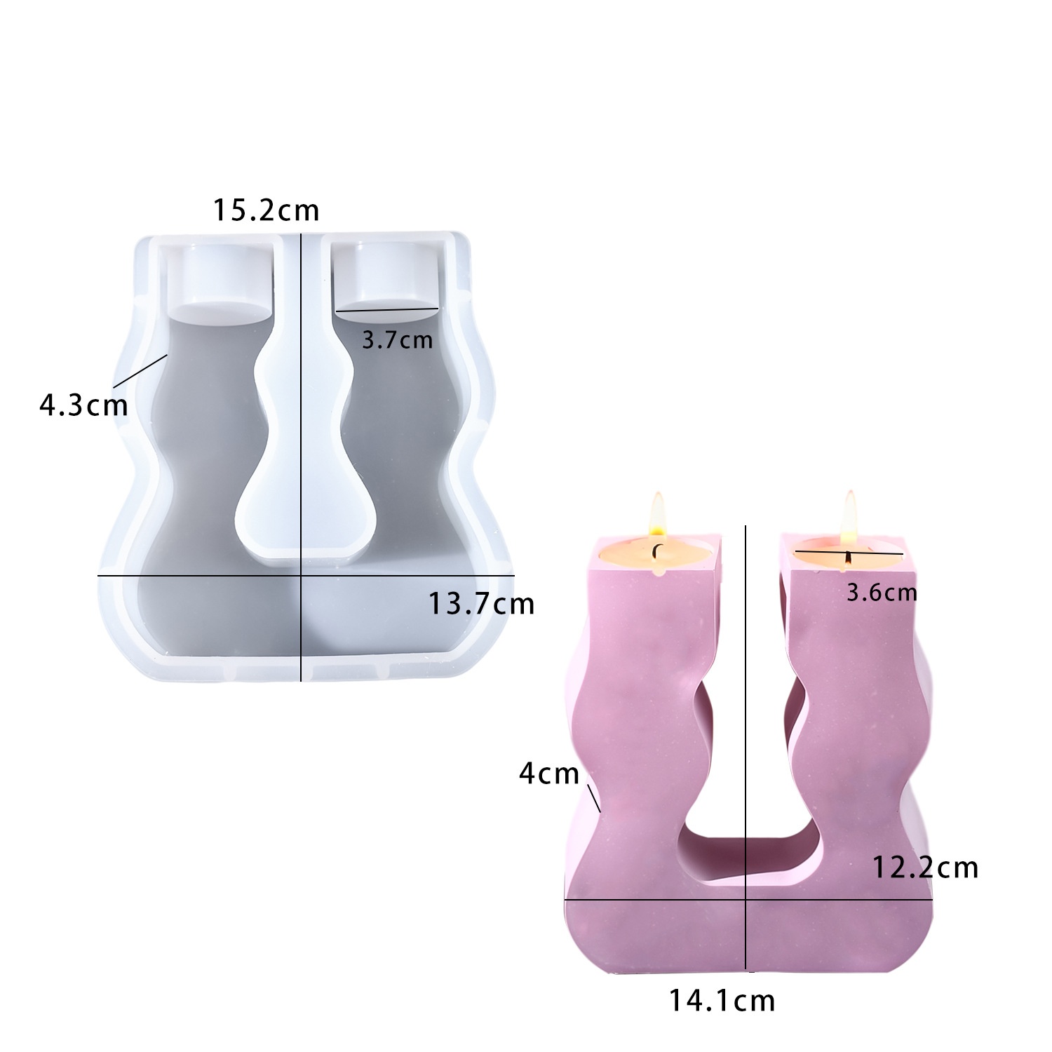 Candle Molds - قالب سيليكون على شكل حرف U
