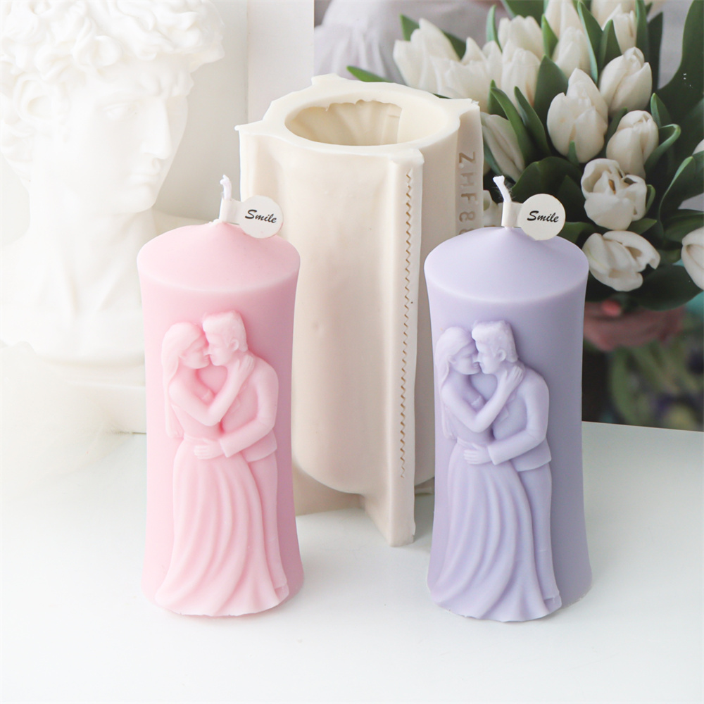 Candle Making Kit - رجل وامرأة عمود سيليكون قالب شمع