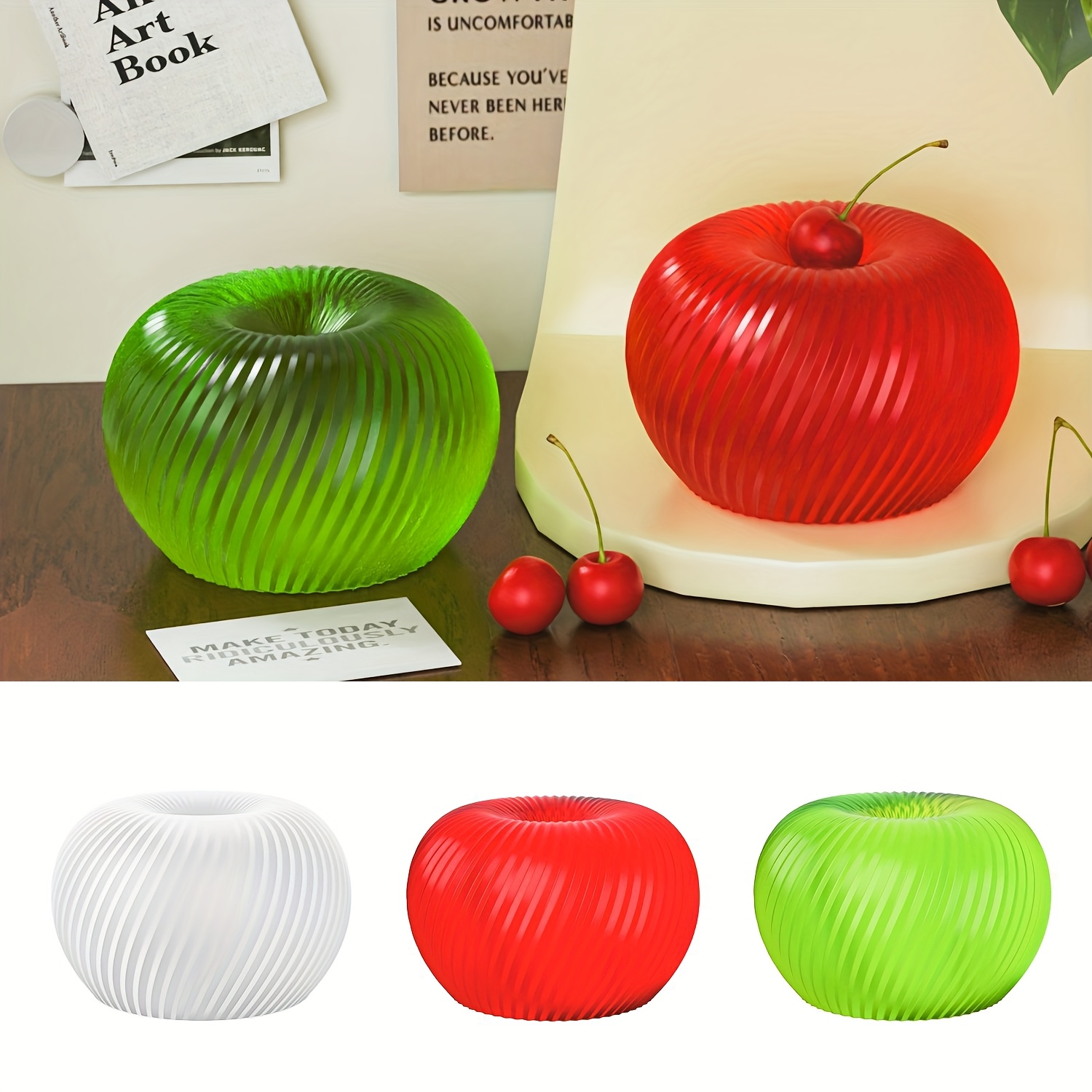 قالب سيليكون على شكل تفاحة حمر - مراجعة Candle Molds وسعره